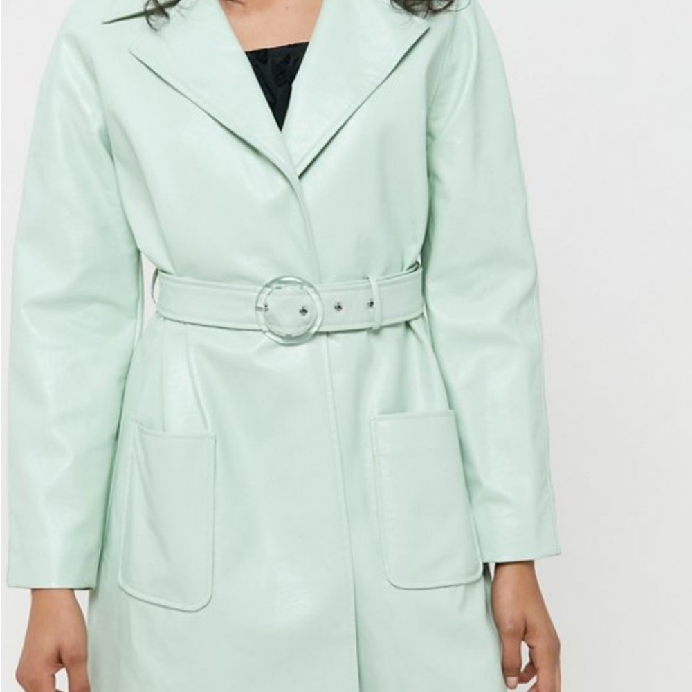Urban Outfitters x Veda: Mint Green Women's Belted Coat. Small